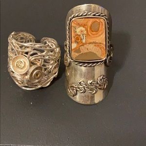 2 fun adjustable silver rings